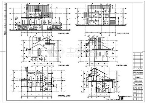 某地三层框架结构别墅建筑设计施工图