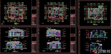 某两层欧式青瓦屋面别墅建筑设计CAD施工图