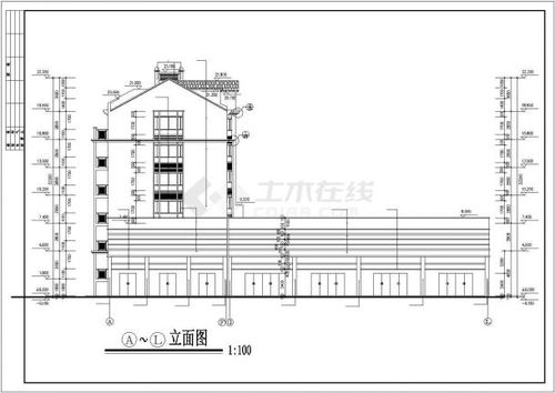 杭州某小区占地1000平米6层框架结构住宅楼砌体建筑设计CAD图纸